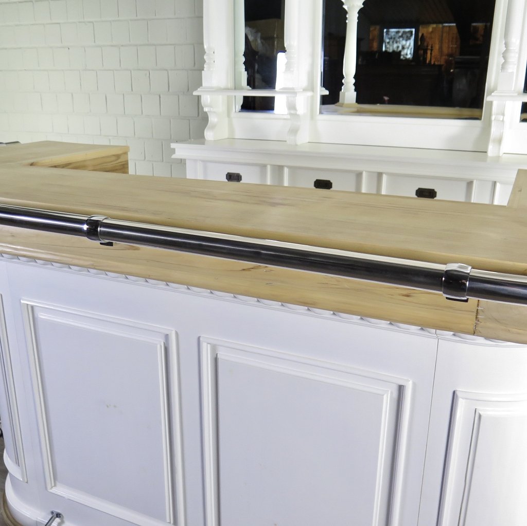 Hausbar Theke Teakholz 2,06 m Weiß