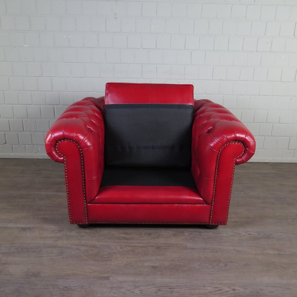 Chesterfield Sofa Leather Red