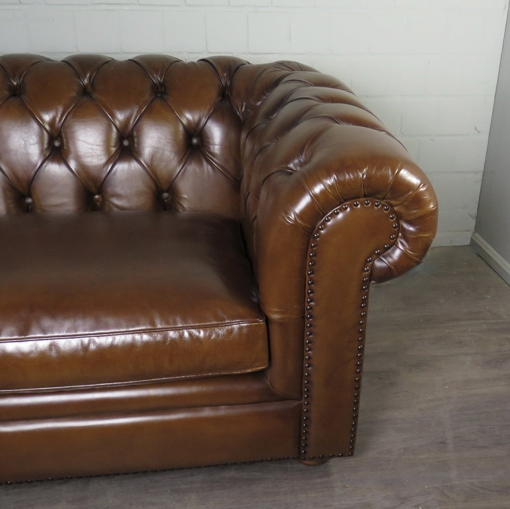 Chesterfield Sofa Eckcouch Ecksofa Rot-Braun 2,90 m x 2,80 m