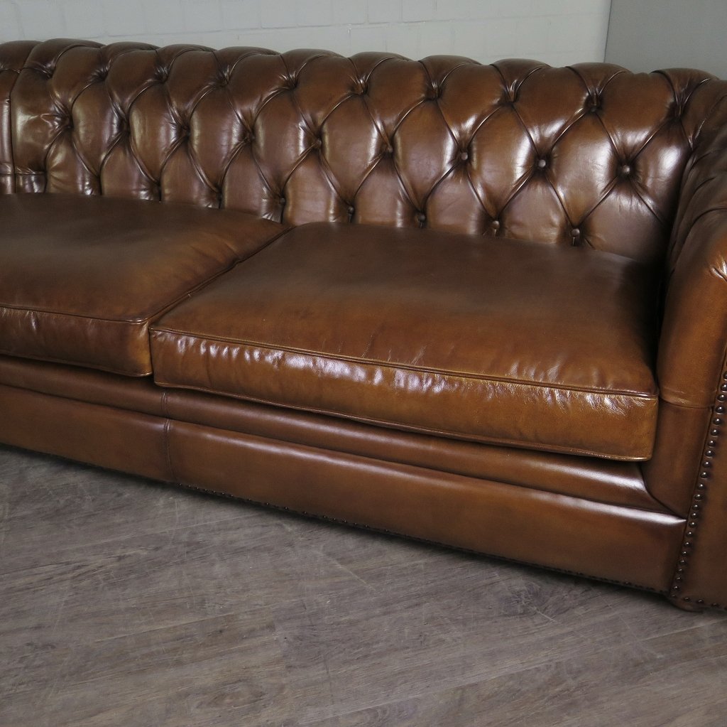 Chesterfield Sofa Eckcouch Ecksofa Rot-Braun 2,90 m x 2,80 m