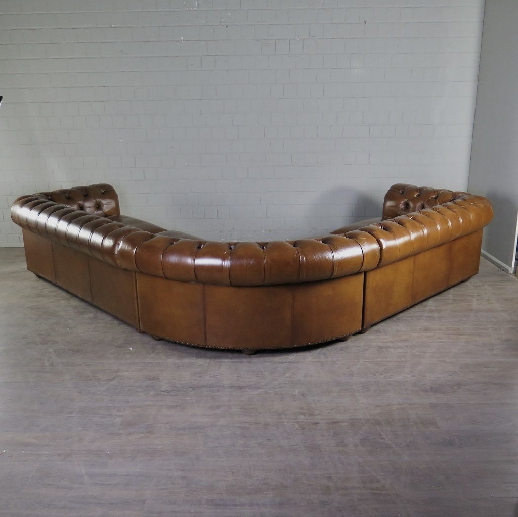 Chesterfield Sofa Eckcouch Ecksofa Rot-Braun 2,90 m x 2,80 m