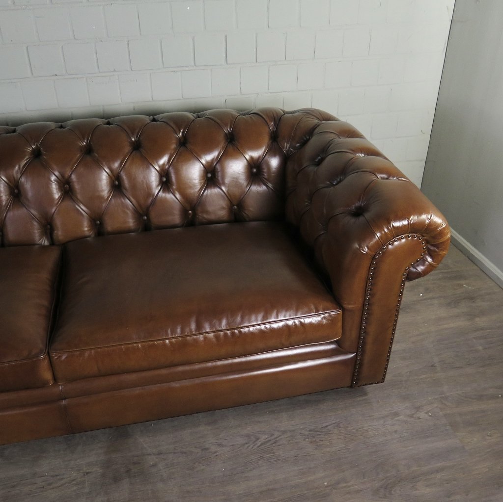 Chesterfield Sofa Eckcouch Ecksofa Rot-Braun 2,90 m x 2,80 m