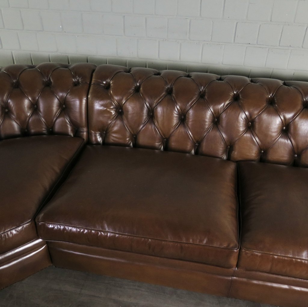 Chesterfield Sofa Eckcouch Ecksofa Rot-Braun 2,90 m x 2,80 m