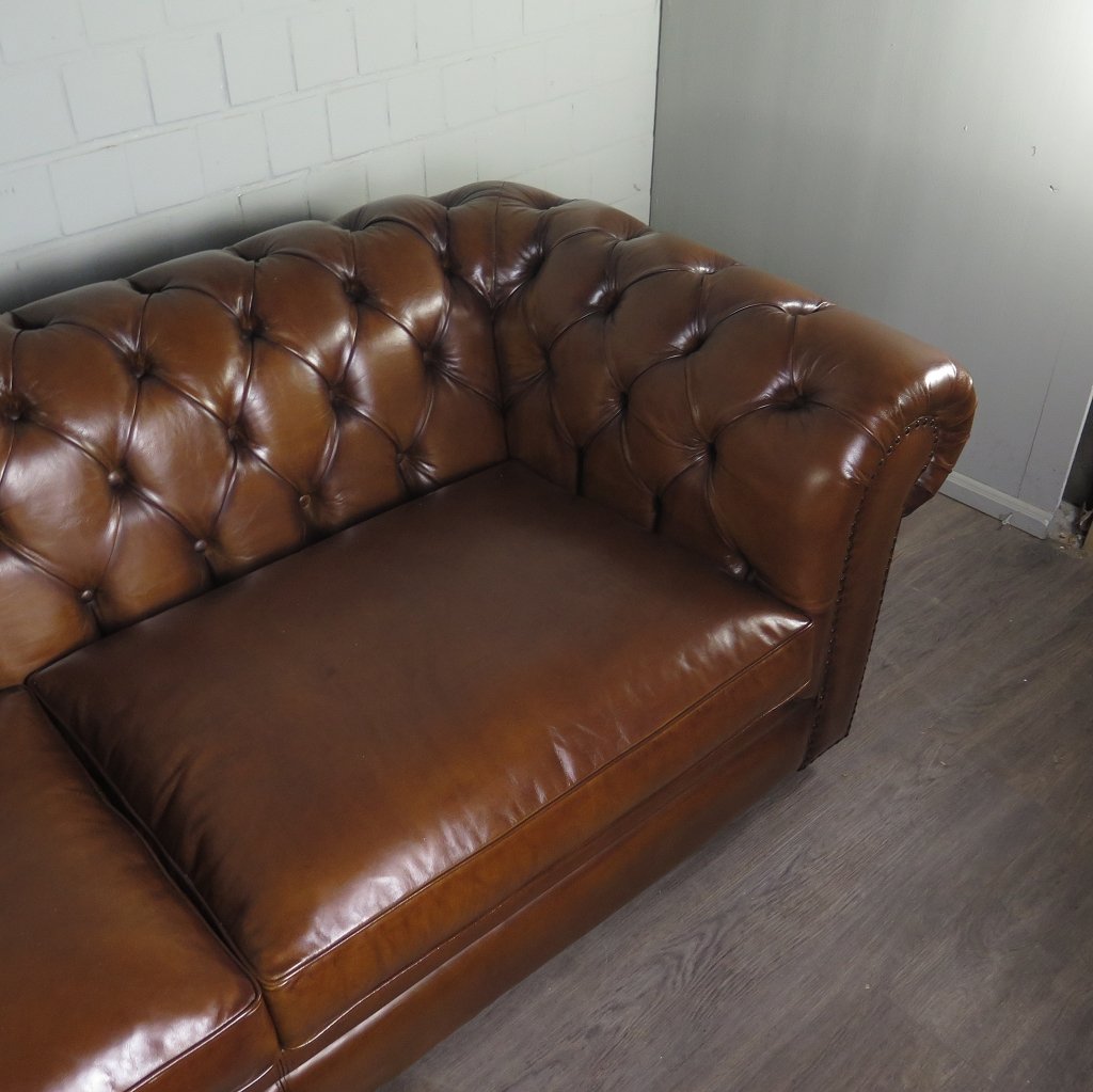 Chesterfield Sofa Eckcouch Ecksofa Rot-Braun 2,90 m x 2,80 m
