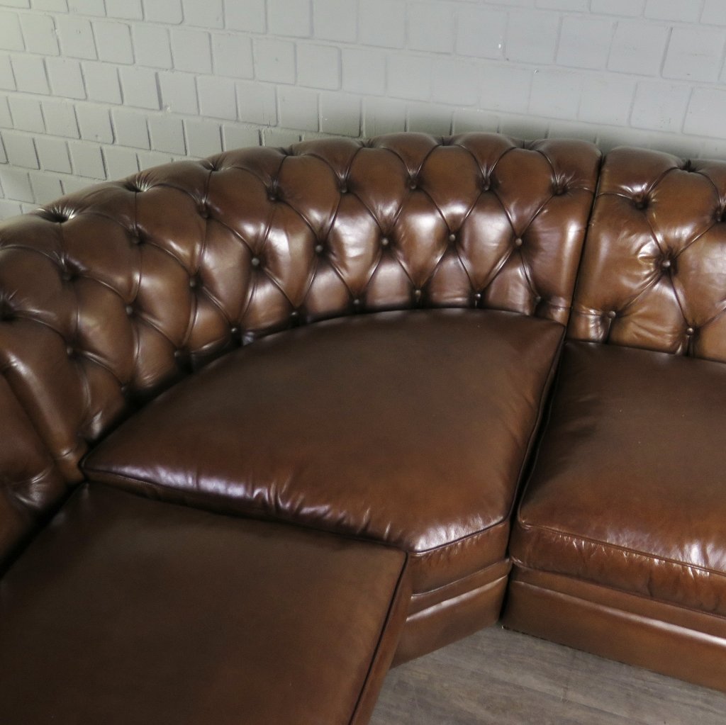 Chesterfield Sofa Eckcouch Ecksofa Rot-Braun 2,90 m x 2,80 m