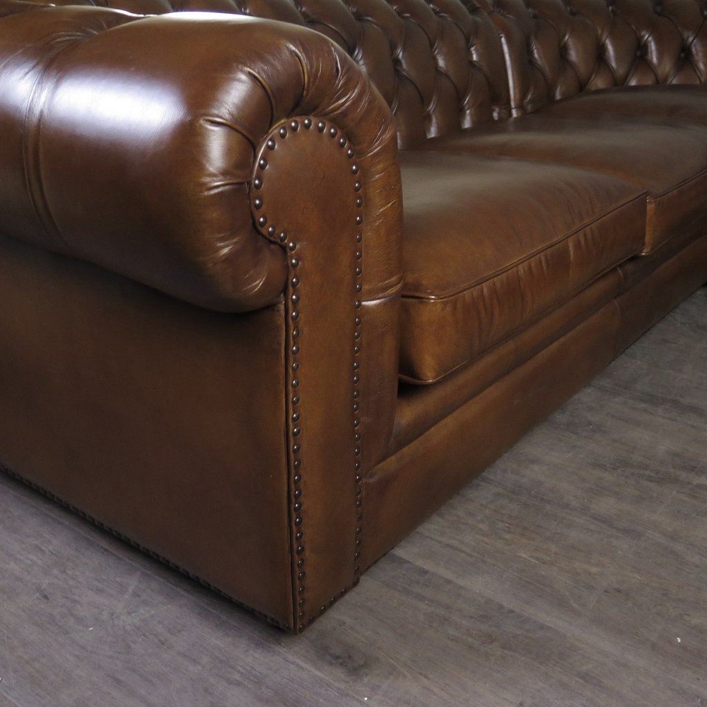 Chesterfield Sofa Eckcouch Ecksofa Rot-Braun 2,90 m x 2,80 m