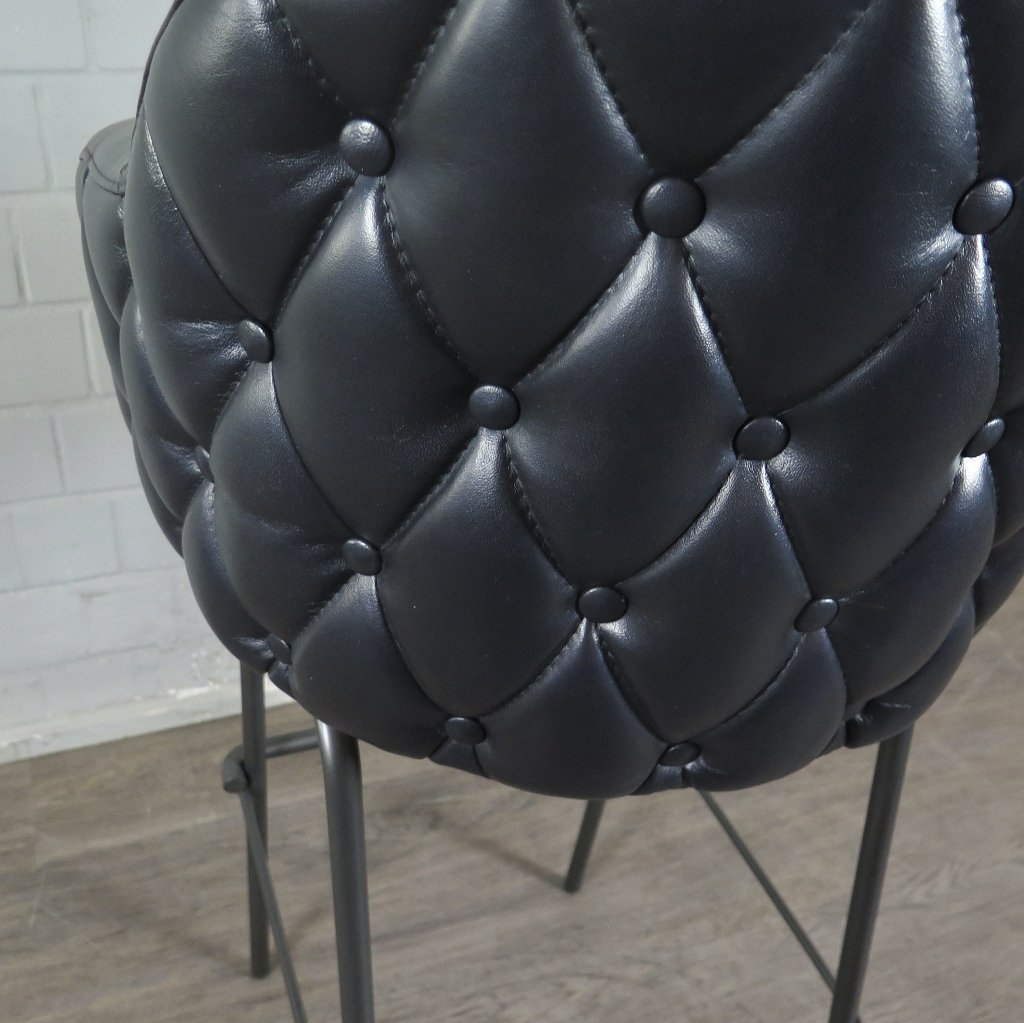 Barhocker Barstuhl Anthrazit Leder