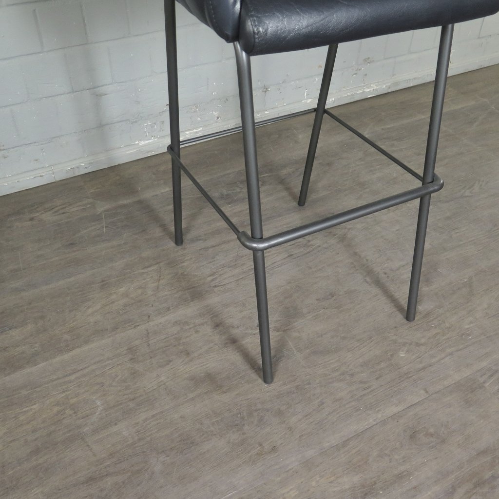 Barhocker Barstuhl Anthrazit Leder
