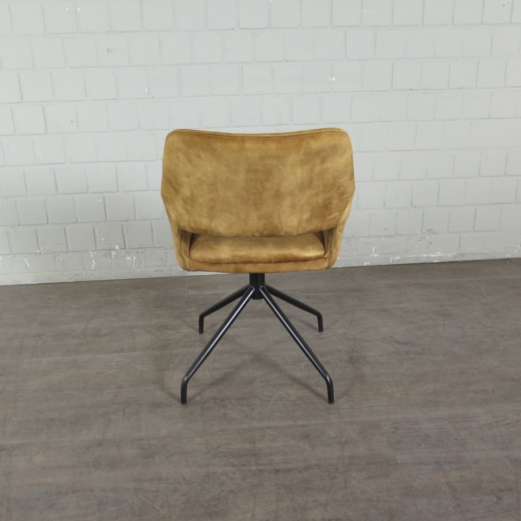 Retro Design Stuhl Esszimmerstuhl Senfgelb