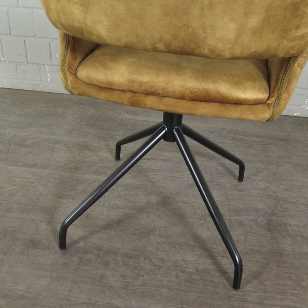 Retro Design Stuhl Esszimmerstuhl Senfgelb