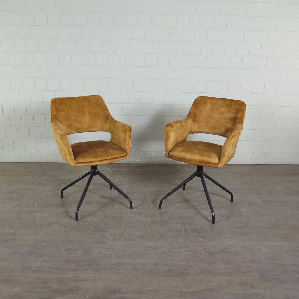 Retro Design Stuhl Esszimmerstuhl Senfgelb