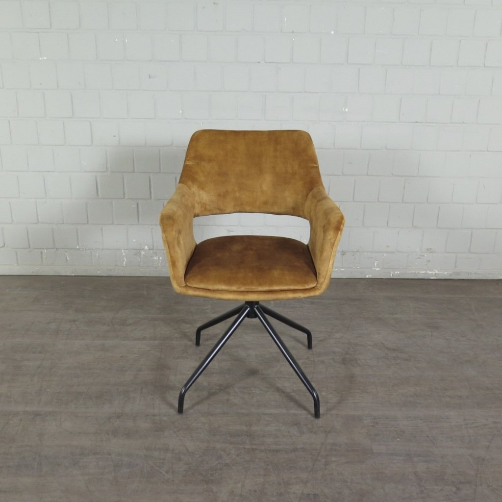 Retro Design Stuhl Esszimmerstuhl Senfgelb