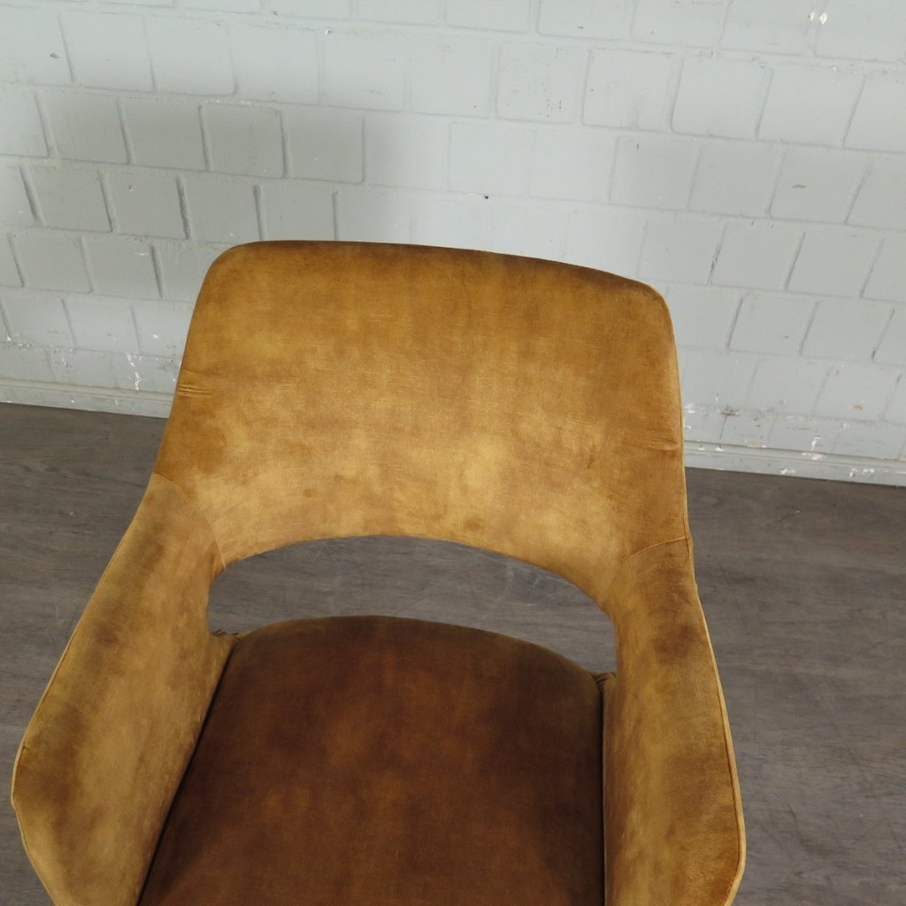 Retro Design Stuhl Esszimmerstuhl Senfgelb