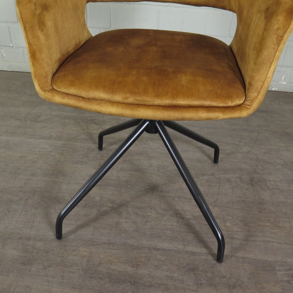 Retro Design Stuhl Esszimmerstuhl Senfgelb