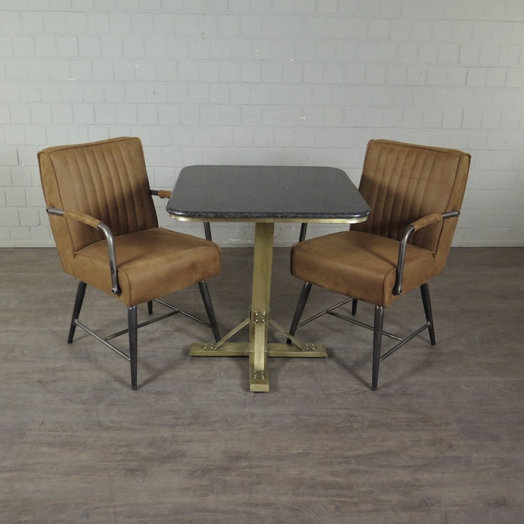Retro Design Stuhl Esszimmerstuhl Cognac Setpreis