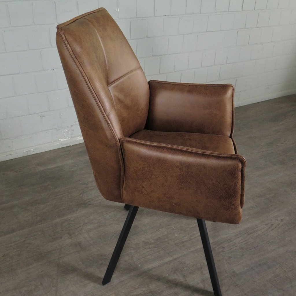 Retro Design Stuhl Esszimmerstuhl Cognac Setpreis