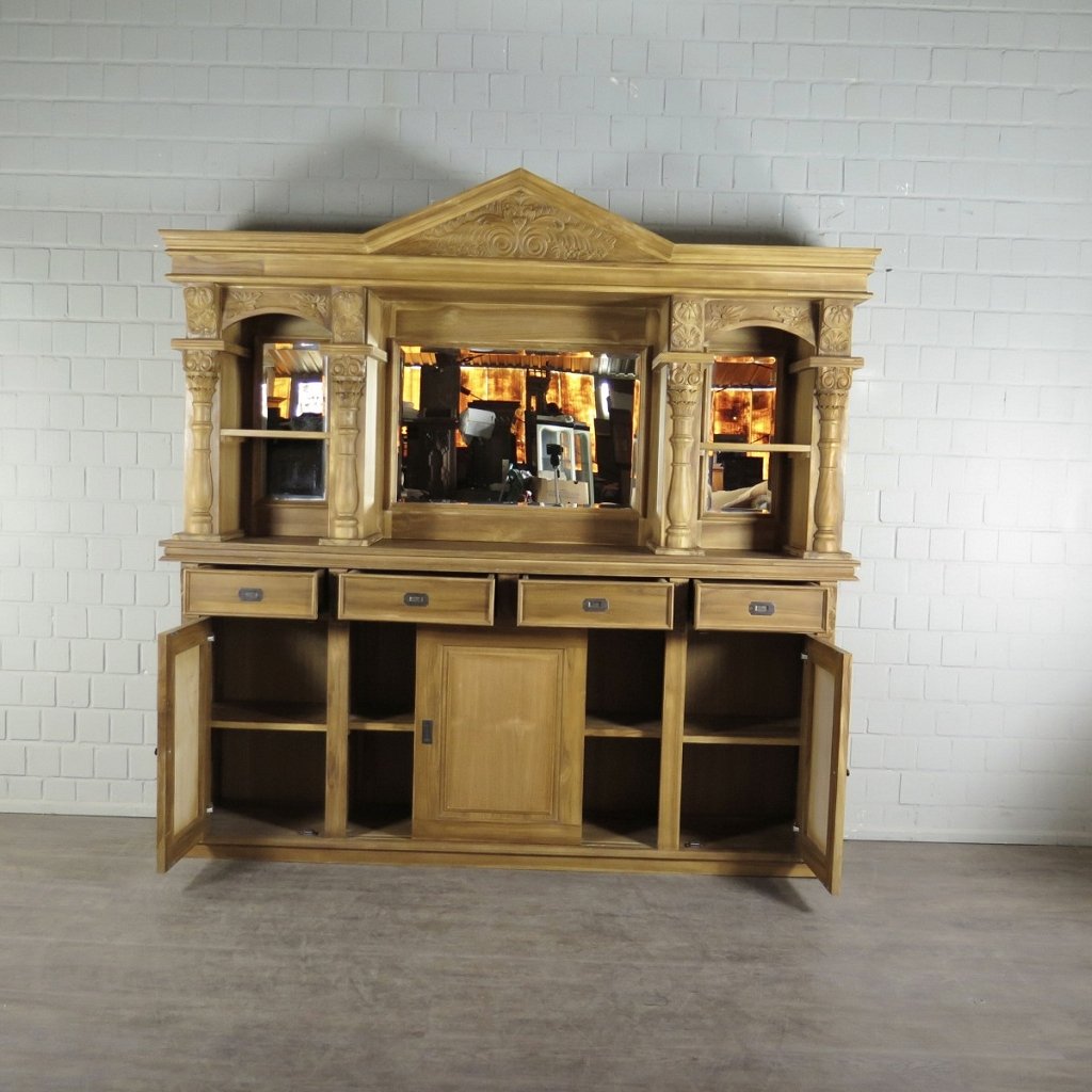 Englische Bar Rückwandbuffet Teakholz 2,30 m
