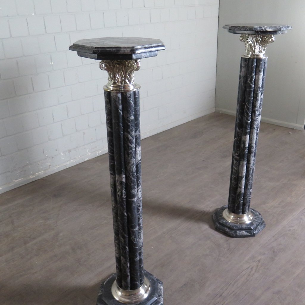 Säulen Pfeiler Marmor Grau 1,12 m