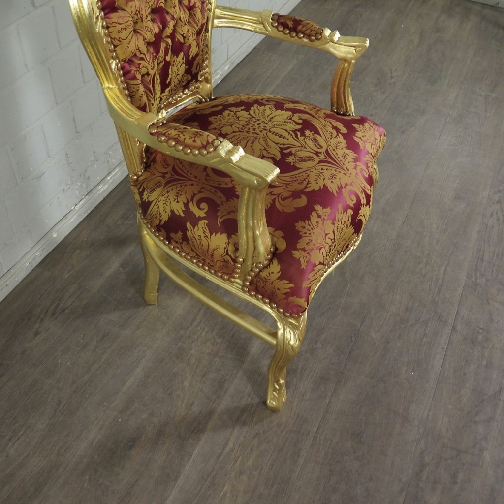 Barockstuhl Stuhl Rot-Gold Setpreis