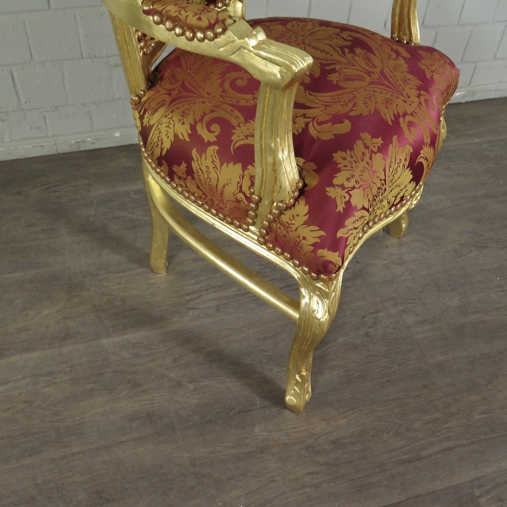 Barockstuhl Stuhl Rot-Gold Setpreis