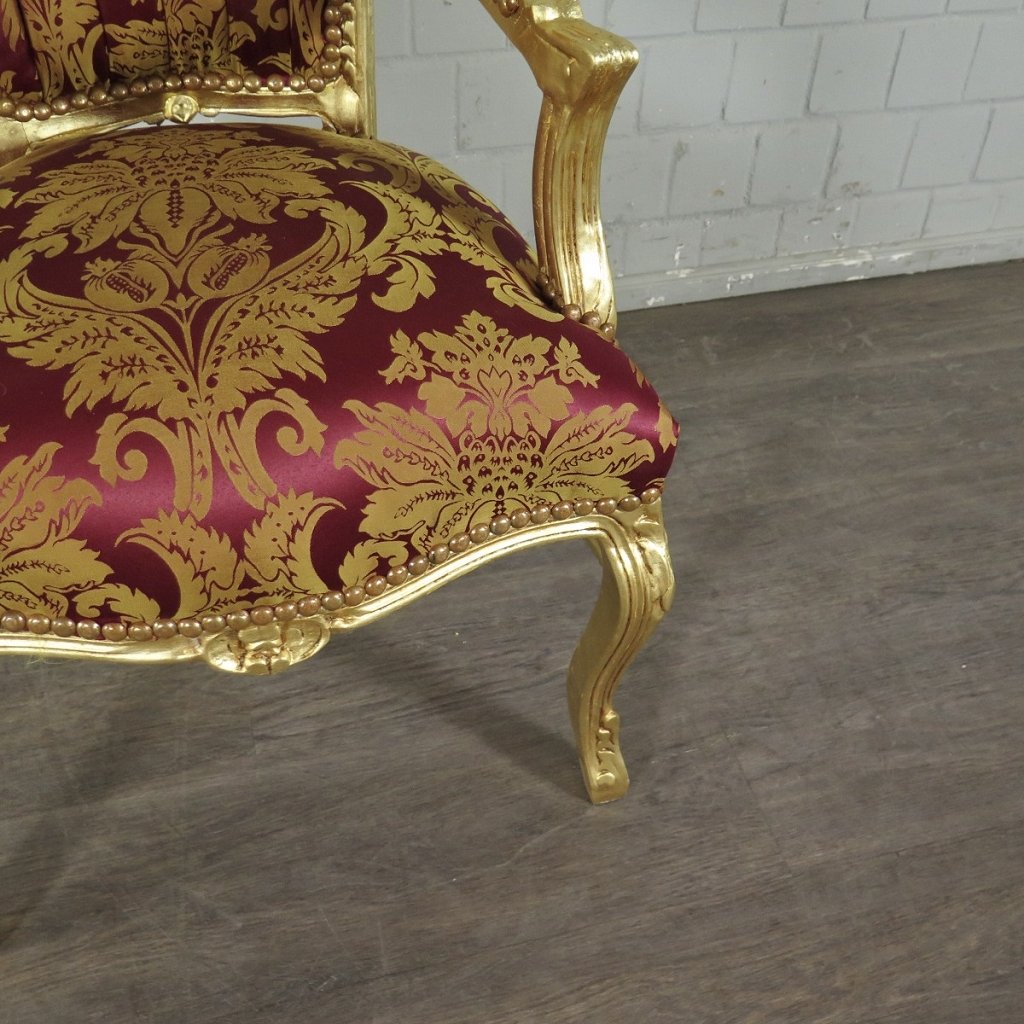 Barockstuhl Stuhl Rot-Gold Setpreis