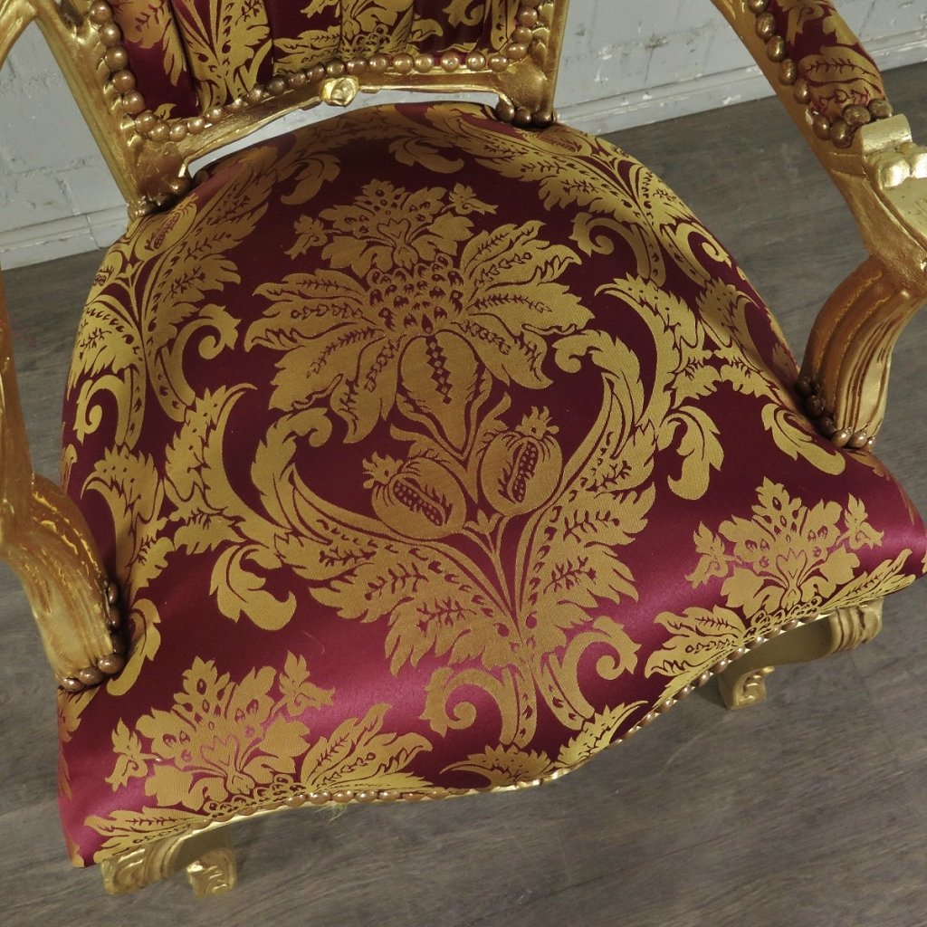 Barockstuhl Stuhl Rot-Gold Setpreis