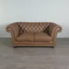Chesterfield Couchgarnitur Leder Cognac