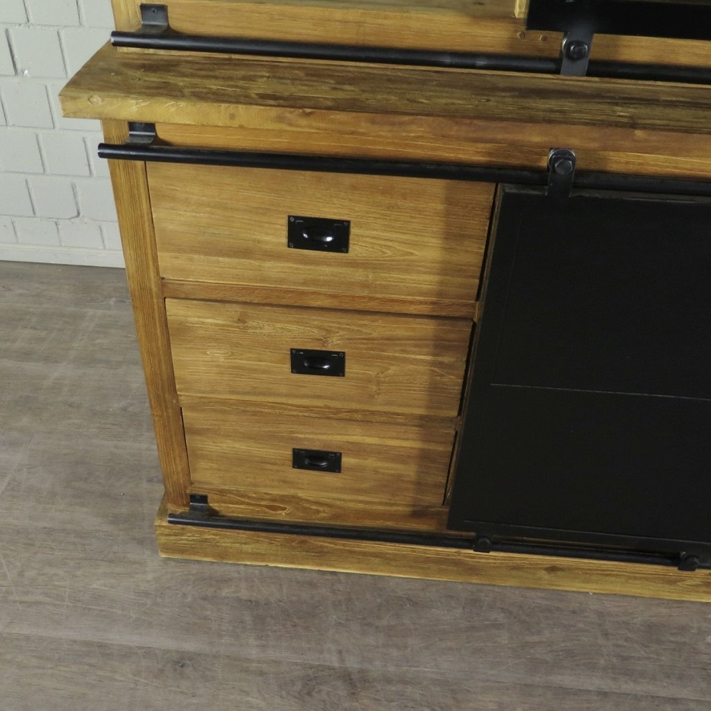 Vitrine Bücherschrank Teakholz 2,10 m