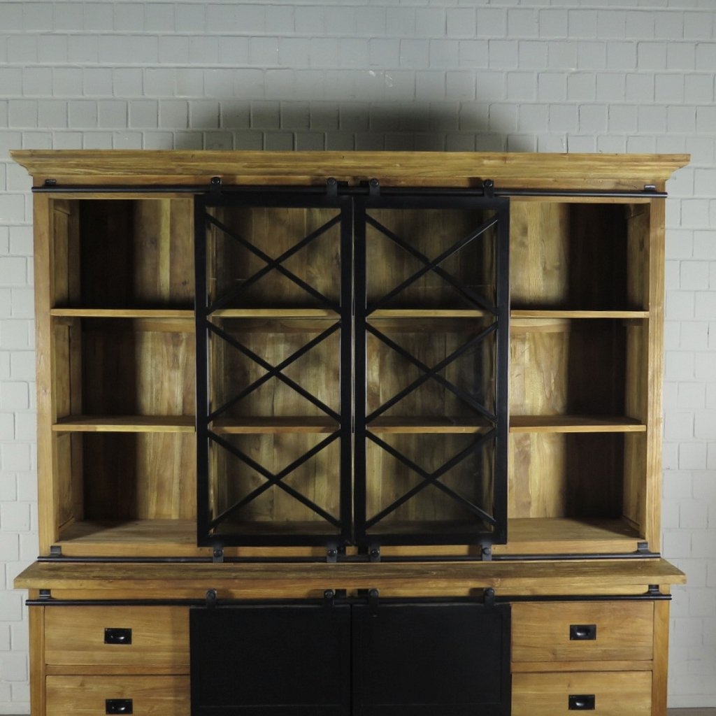 Vitrine Bücherschrank Teakholz 2,10 m