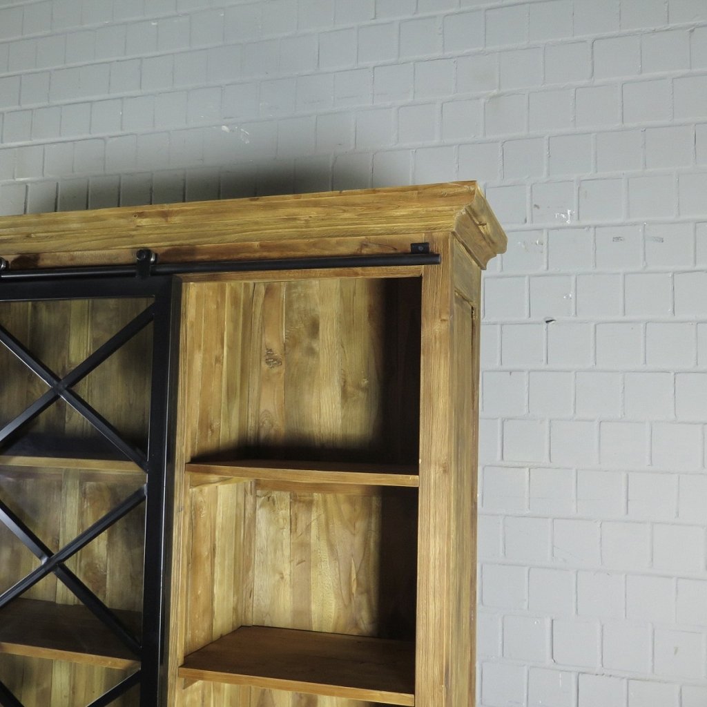 Vitrine Bücherschrank Teakholz 2,10 m