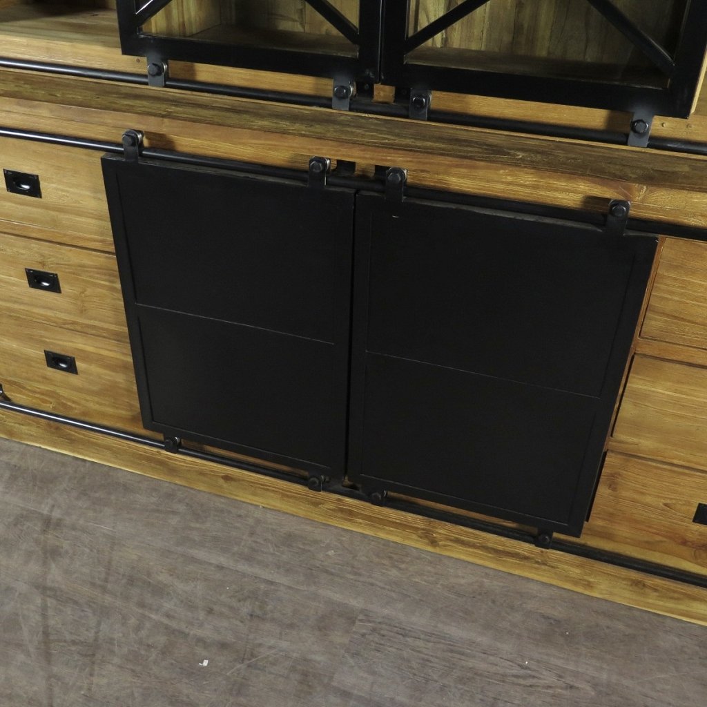 Vitrine Bücherschrank Teakholz 2,10 m