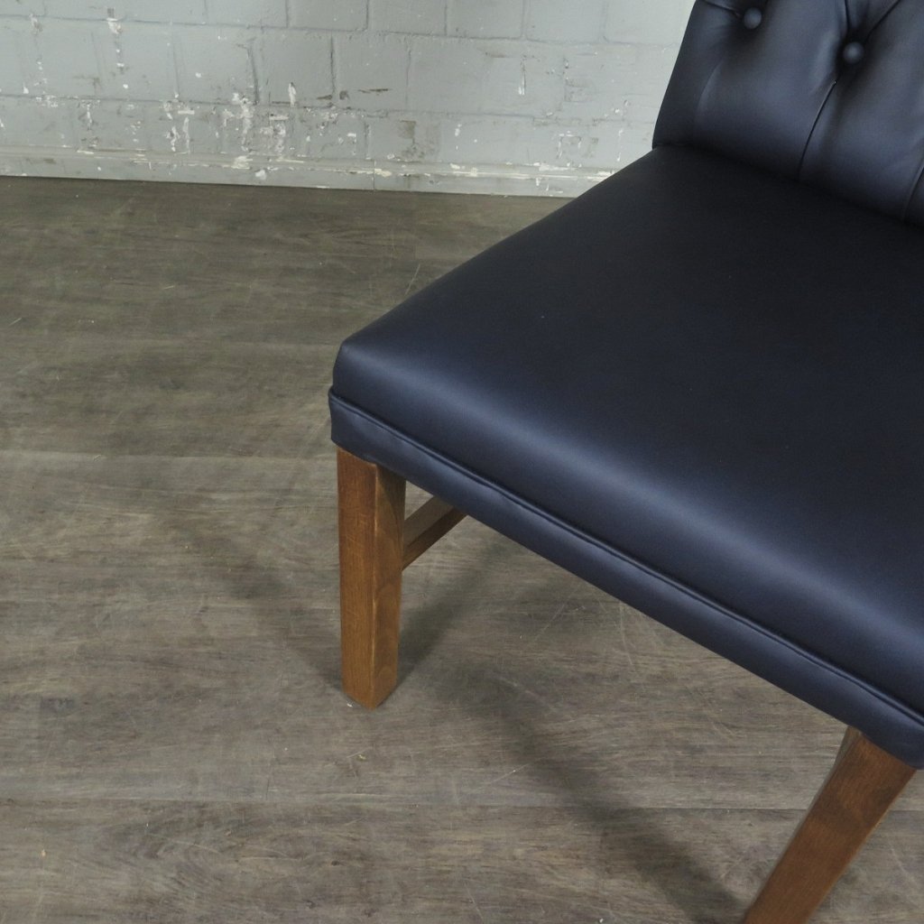 Chesterfield Esszimmerstuhl Stuhl Leder Indigo-Blau