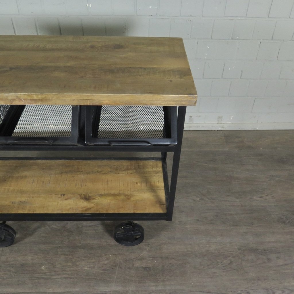 Servierwagen Bürotisch Wandtisch Mangoholz 1,05 m
