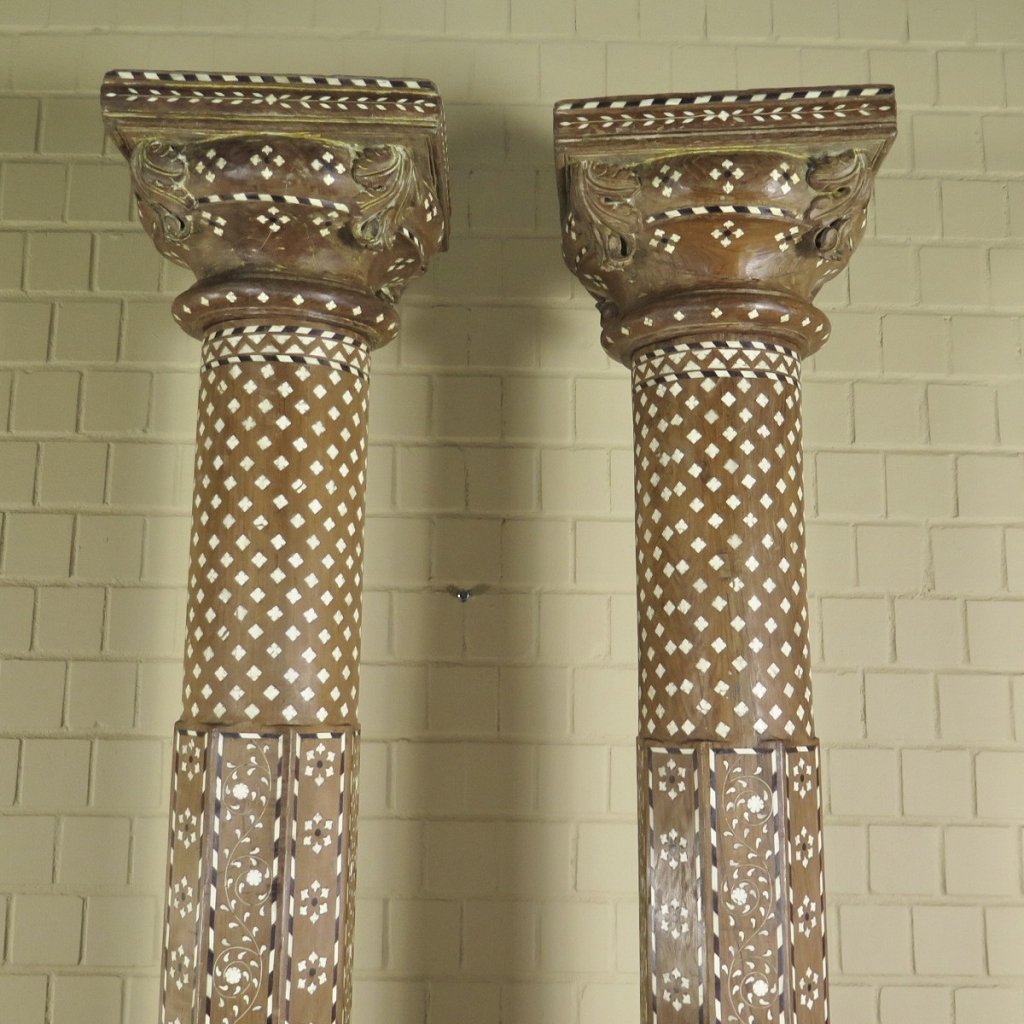Säulen Säule Pfeiler 1910 Teakholz Set