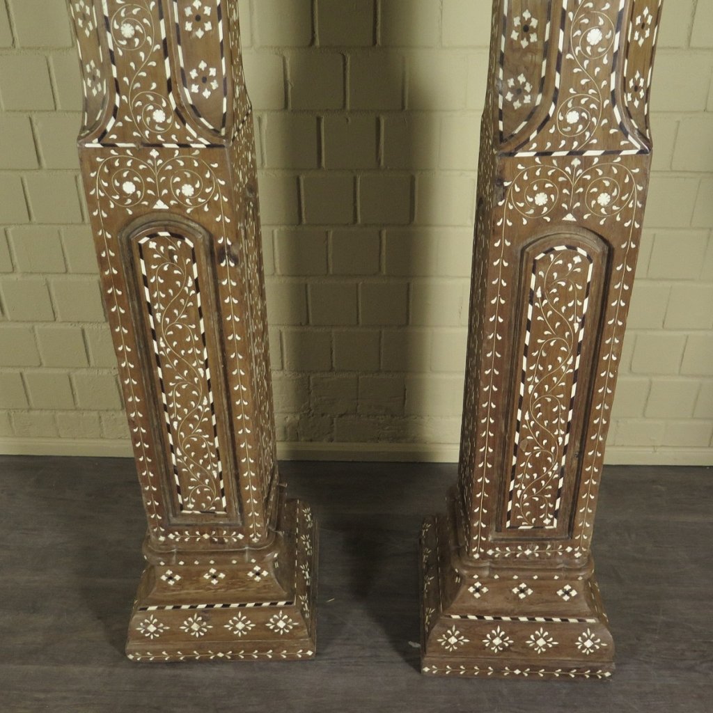Säulen Säule Pfeiler 1910 Teakholz Set