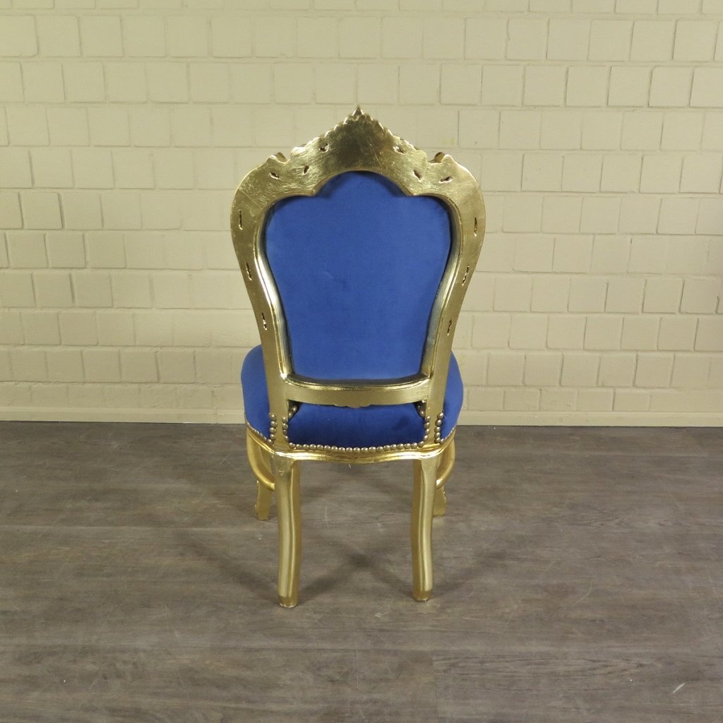 Barockstuhl Stuhl Blau-Gold