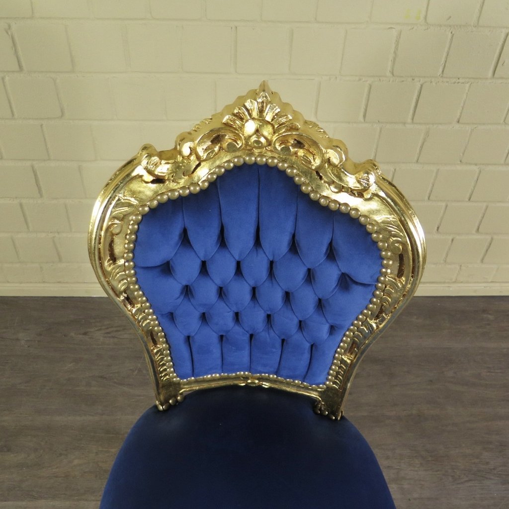 Barockstuhl Stuhl Blau-Gold