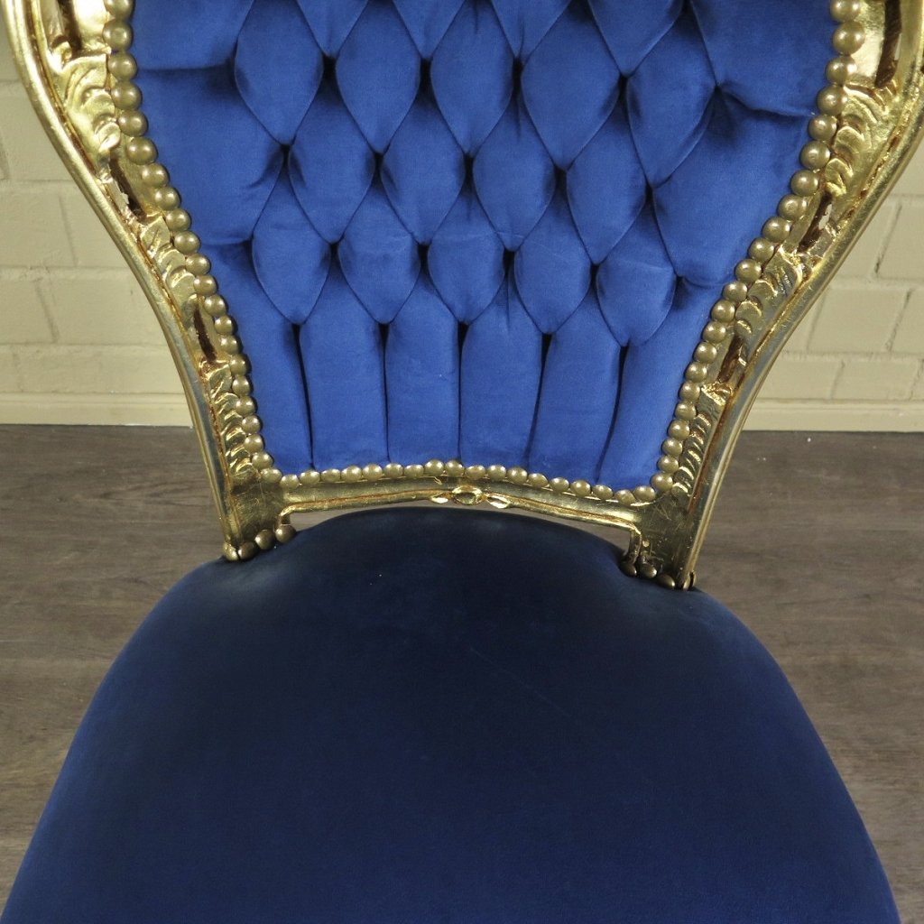 Barockstuhl Stuhl Blau-Gold
