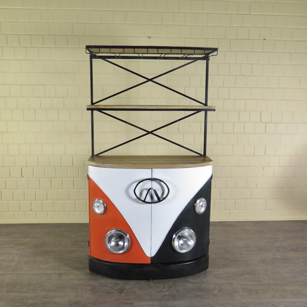 Minibar Weinregal Bulli  Mangoholz Metall 1,81 m