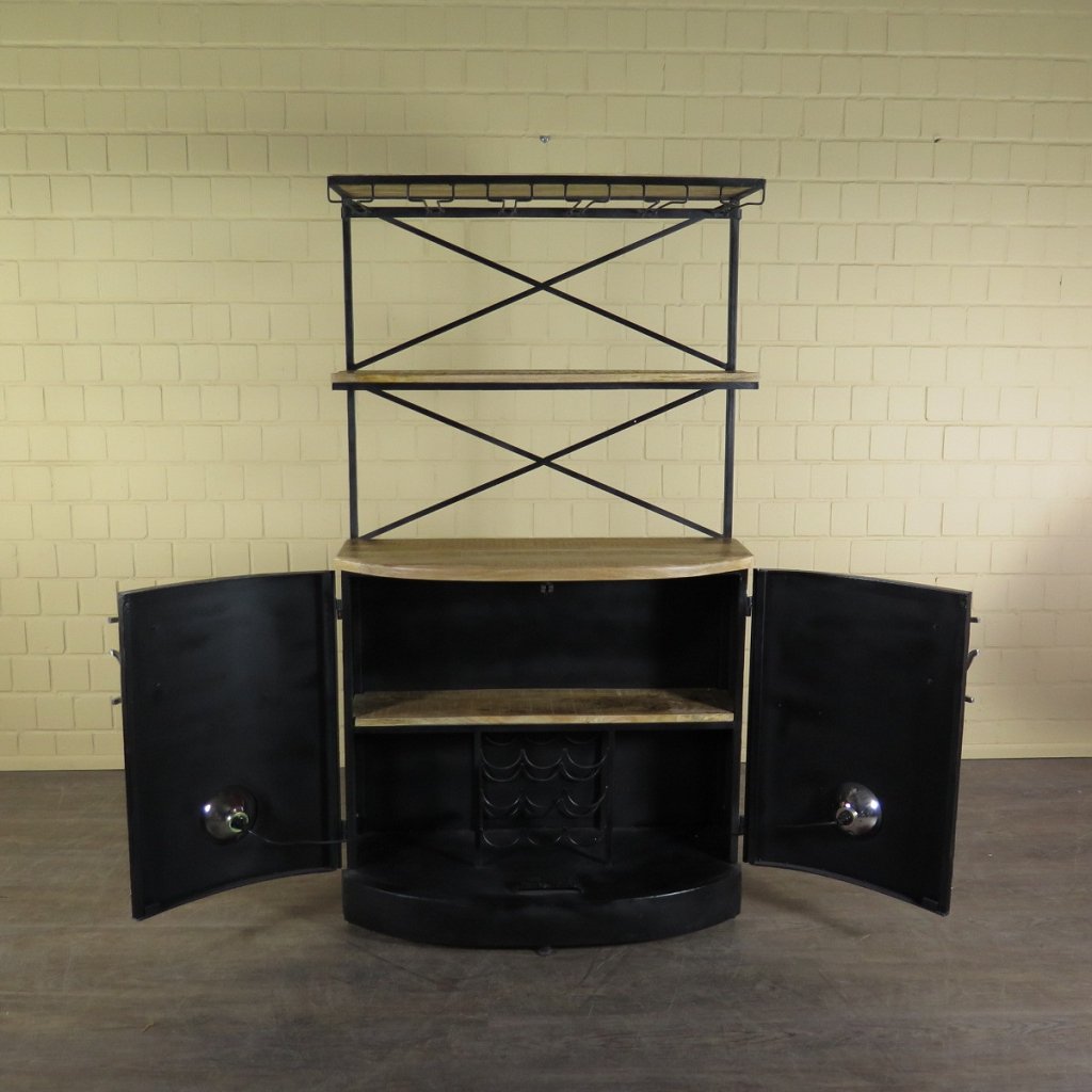 Minibar Weinregal Bulli  Mangoholz Metall 1,81 m
