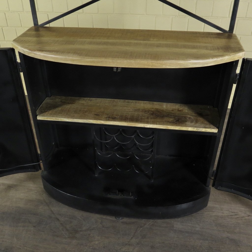 Minibar Weinregal Bulli  Mangoholz Metall 1,81 m