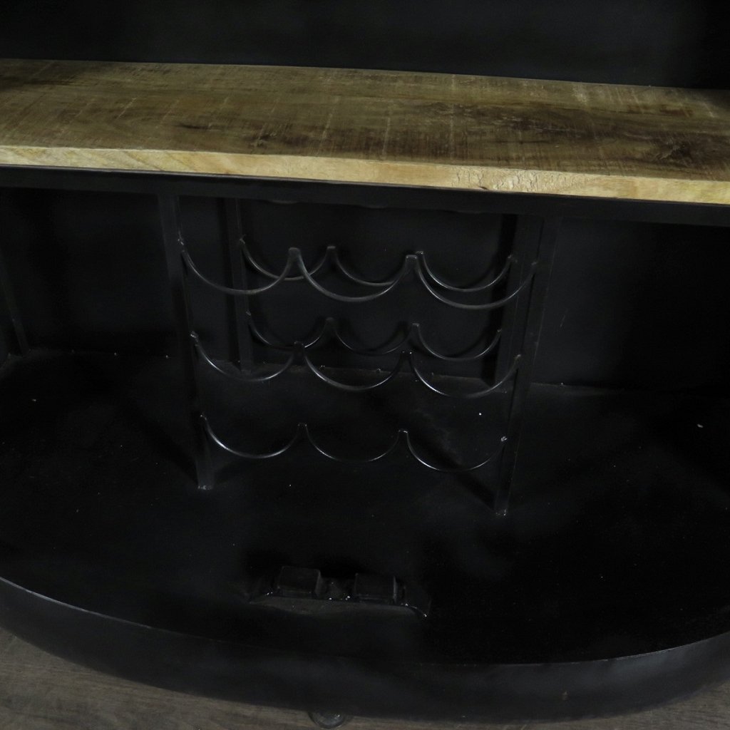 Minibar Weinregal Bulli  Mangoholz Metall 1,81 m