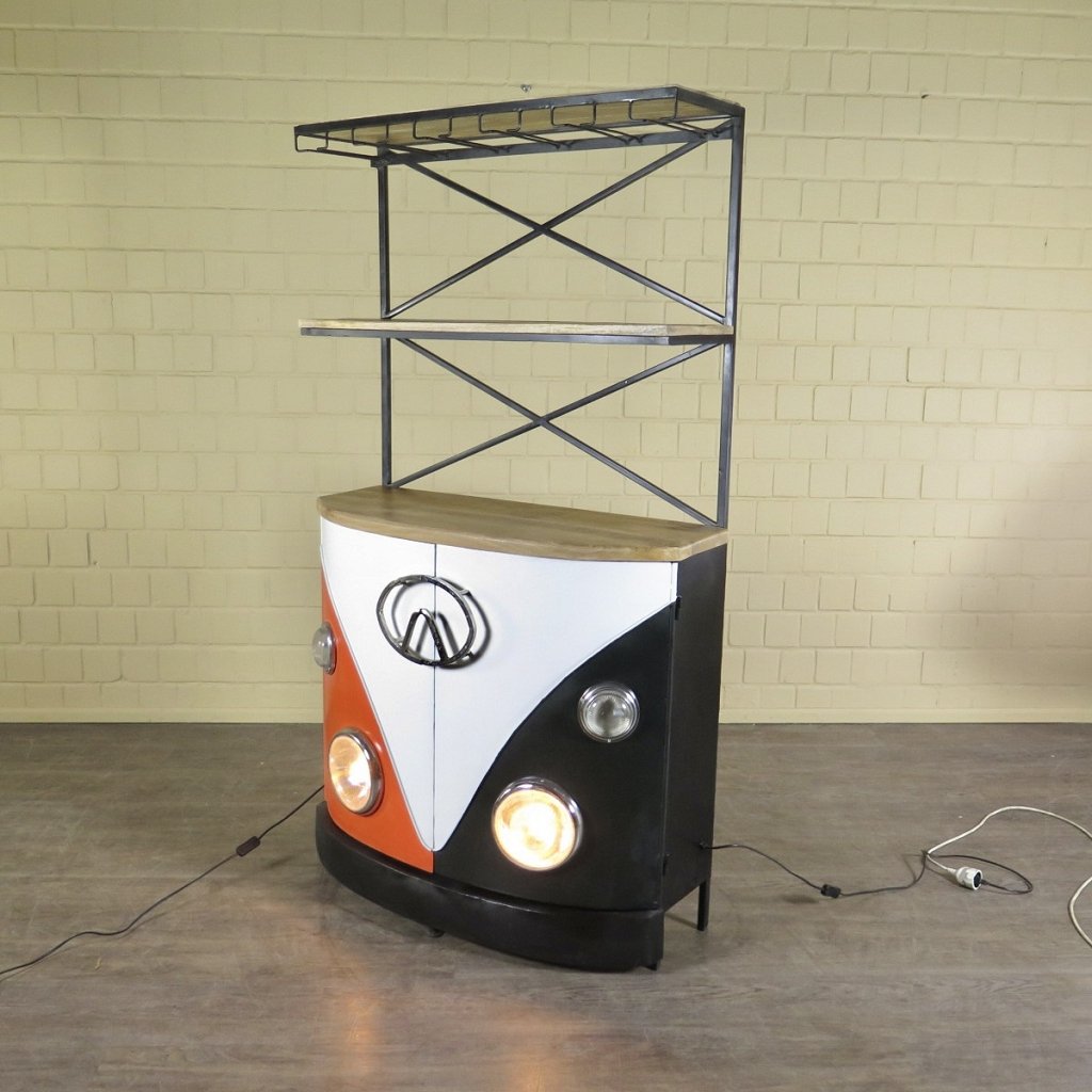 Minibar Weinregal Bulli  Mangoholz Metall 1,81 m
