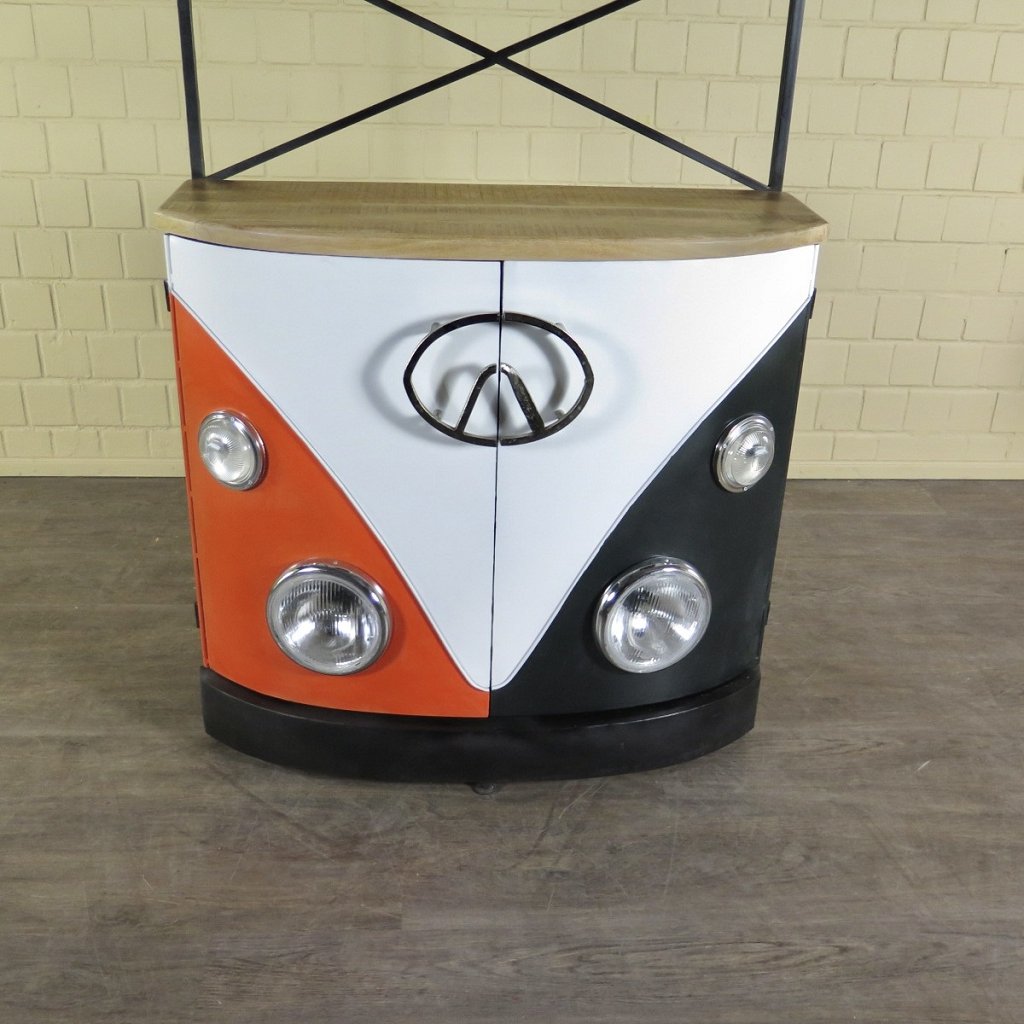 Minibar Weinregal Bulli  Mangoholz Metall 1,81 m