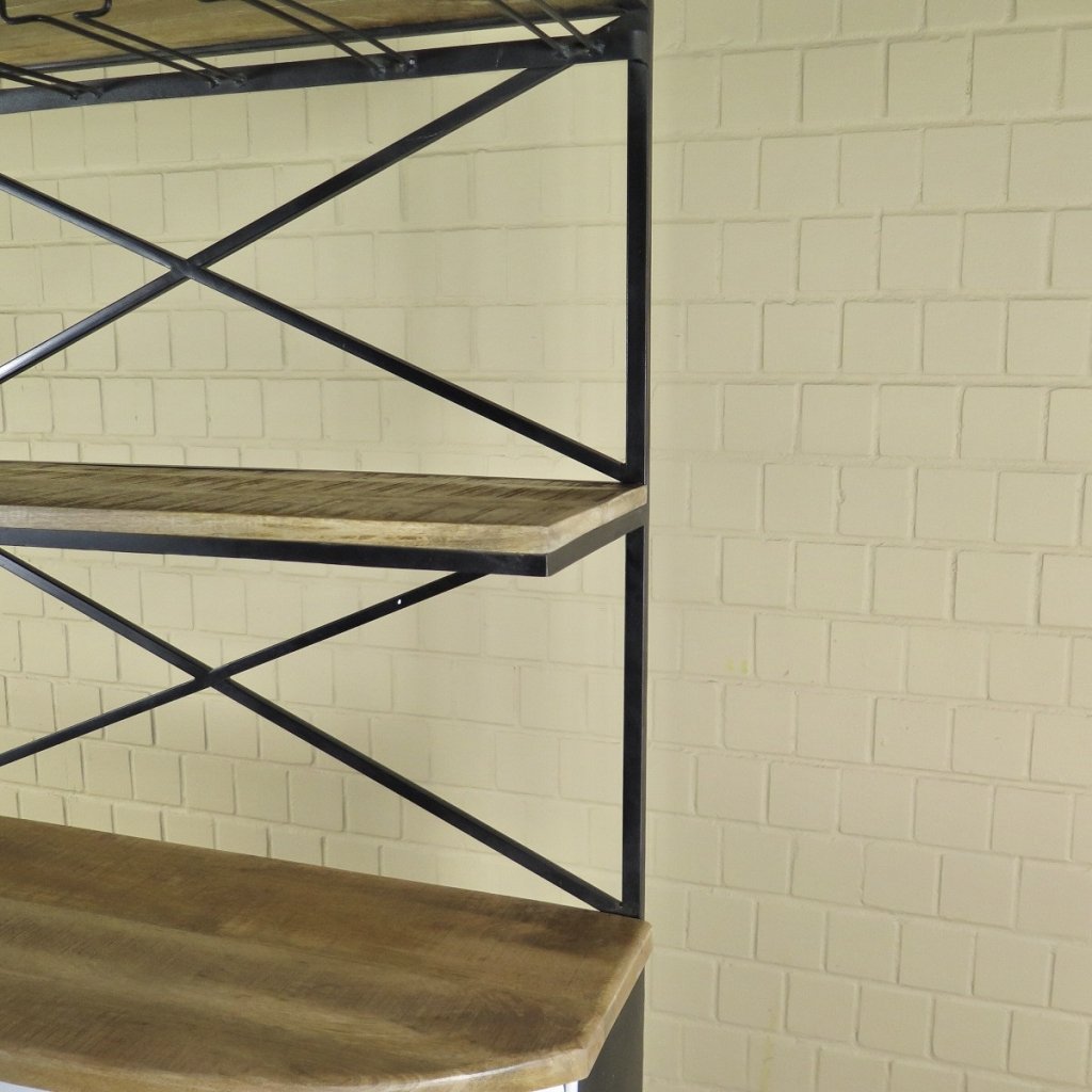 Minibar Weinregal Bulli  Mangoholz Metall 1,81 m